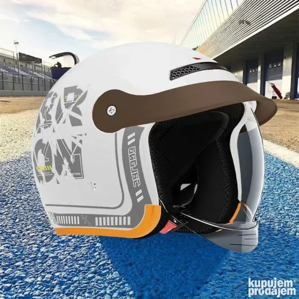 Kaciga jet Open face HOMOLOGOVANA Bela, Crna, Siva