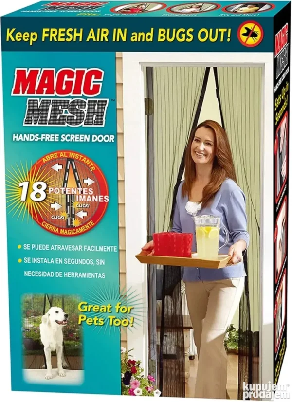 Komarnik za ulazna vrata na magnet