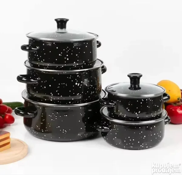 set-serpi-sa-poklopcem-od-emajla-crne-5-komada-3 Set serpi sa poklopcem od emajla Crne 5 komada