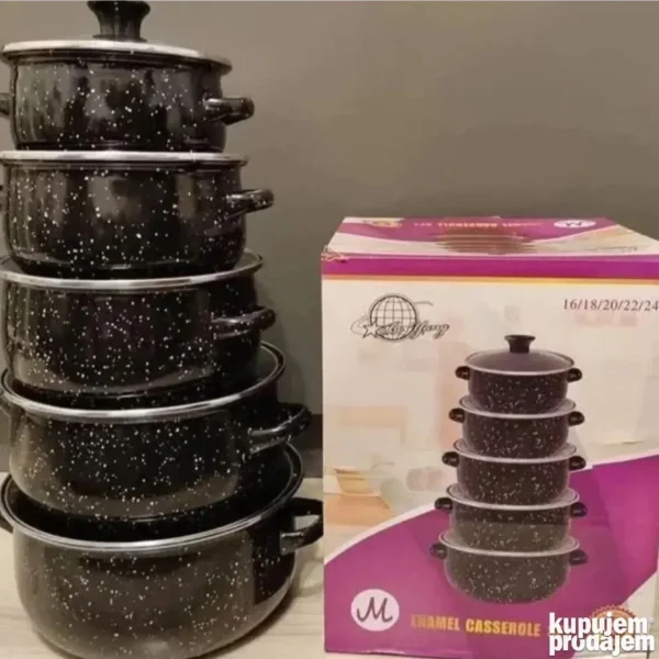 set-serpi-sa-poklopcem-od-emajla-crne-5-komada-5 Set serpi sa poklopcem od emajla Crne 5 komada