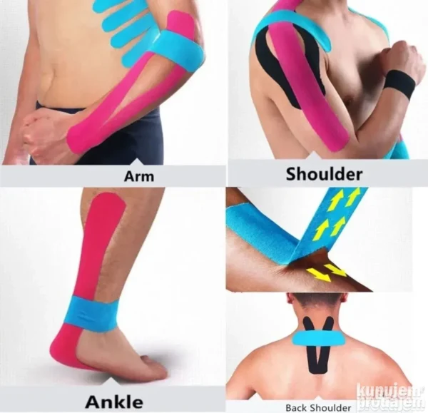 2 x KINEZI Traka ELASTIČNE Kinesio Trake Za Trening