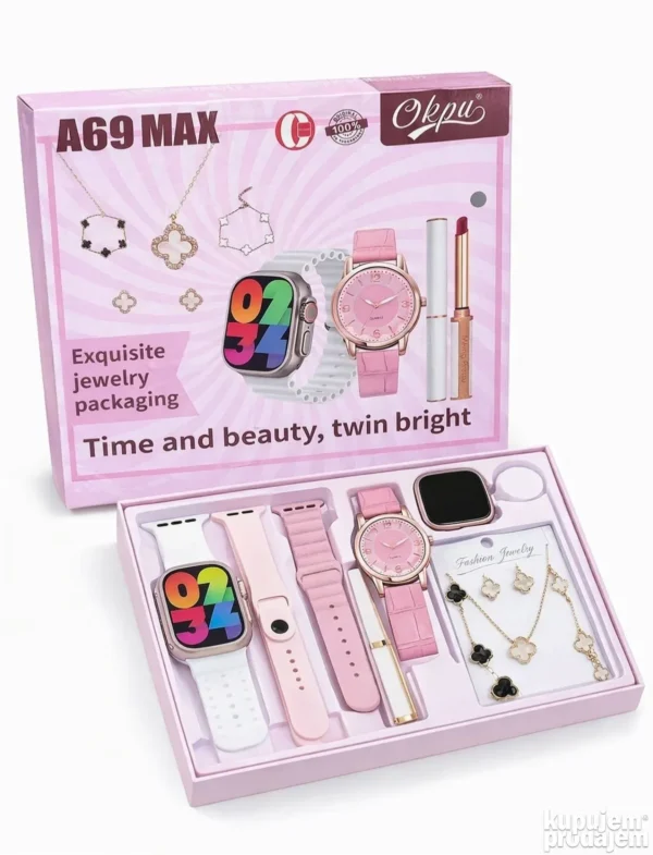 a69-max-smart-i-analogni-sat-sa-setom-nakita-2 A69 MAX Smart i Analogni sat sa setom nakita