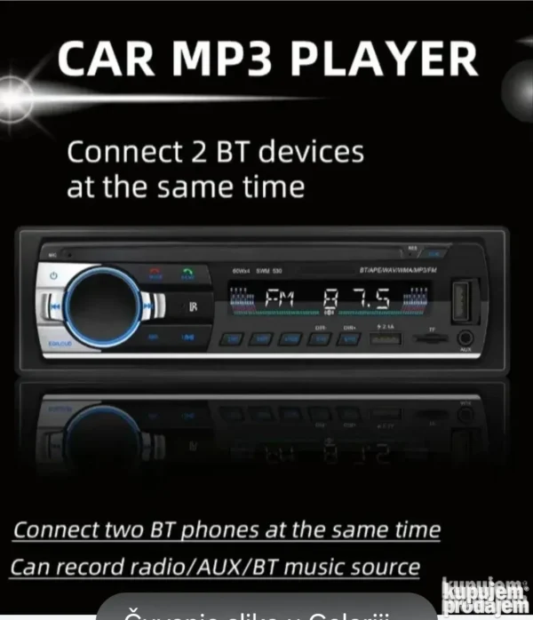 Auto radio MP3 plejer sa 2 USB ulaza