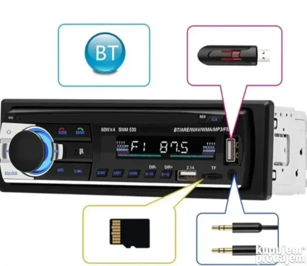 Auto radio MP3 plejer sa 2 USB ulaza