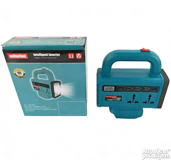 Inverter 220V 200W pretvarac na bateriju 21V sa USB i lampom