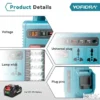 Inverter 220V 200W pretvarac na bateriju 21V sa USB i lampom