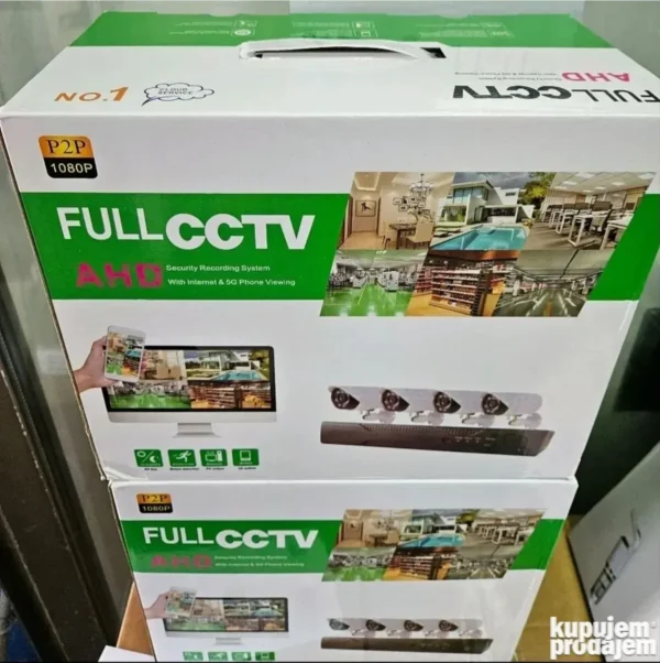 Video Nadzor AHD DVR FullHD + KOMPLET+4 Kamere za 2Mpix+80m