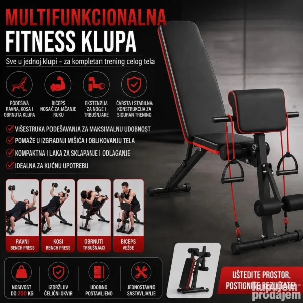 Višenamenska Fitness Klupa 6u1