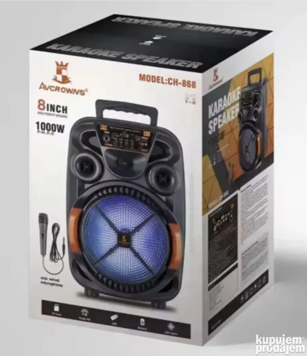 bezicni-bluetooth-zvucnik-8-sa-mikrofonom-karaoke-4 Bežični Bluetooth Zvučnik 8" sa Mikrofonom – Karaoke