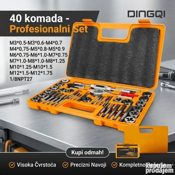 DINGQI Profesionalni Set Ureznica i Nareznica – 40 Delova