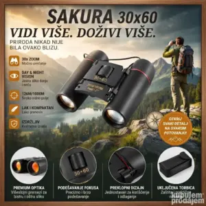 Dvogled Sakura 30x60 Night Vision, 126m/1000m, Binokular