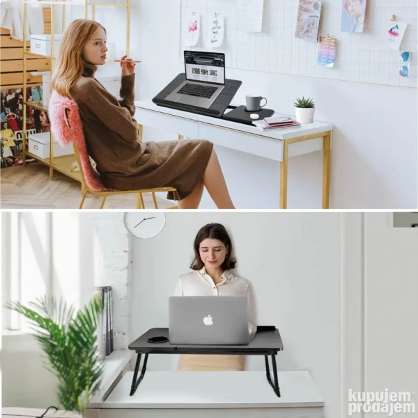 Prenosivi sto za lap-top + drzac za casu