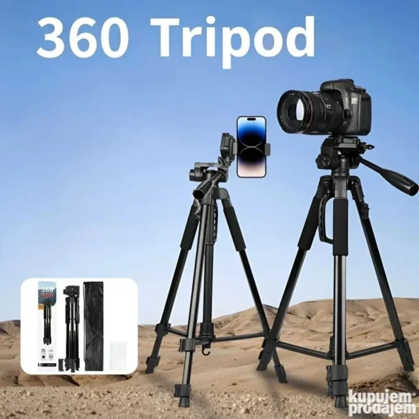 Profesionalni Podesivi Tripod za Telefon i Kameru 162 cm