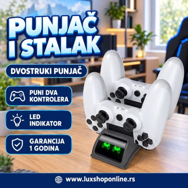 Punjac i stalak za džojstik PS4 – Dual Charger