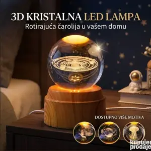 Rotirajuća 3D Kristalna LED Lampa