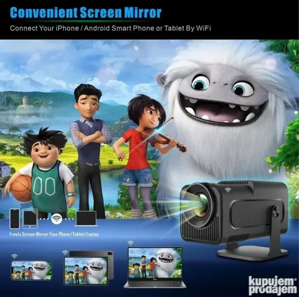 Smart projektor 1080P FHD 4K WiFi i Bluetooth